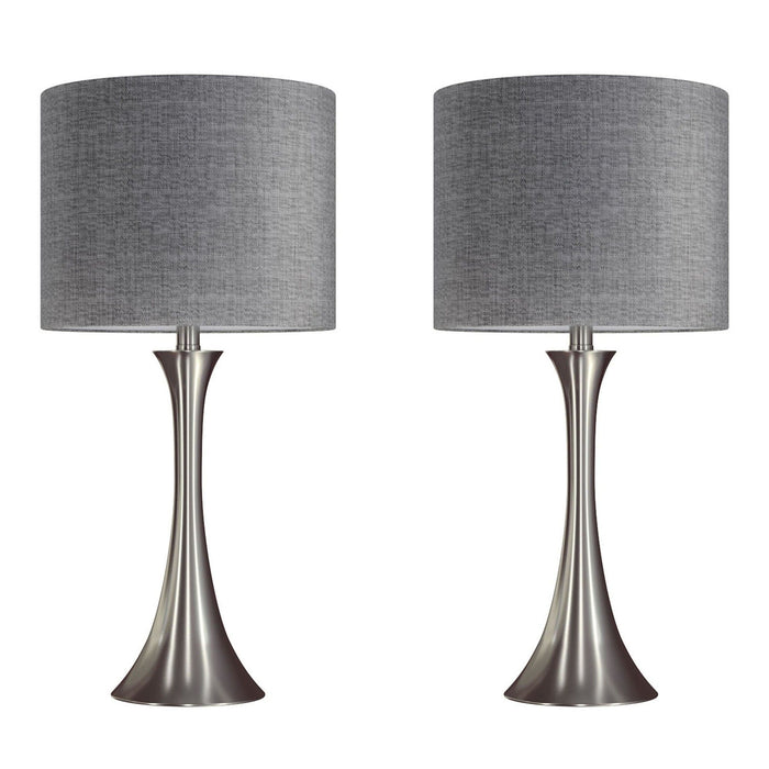 Lenuxe - 24" Metal Table Lamp (Set of 2) - Dark Gray