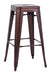 Chintaly 8015 Galvanized Red Copper Steel Bar Stool - 4 per box