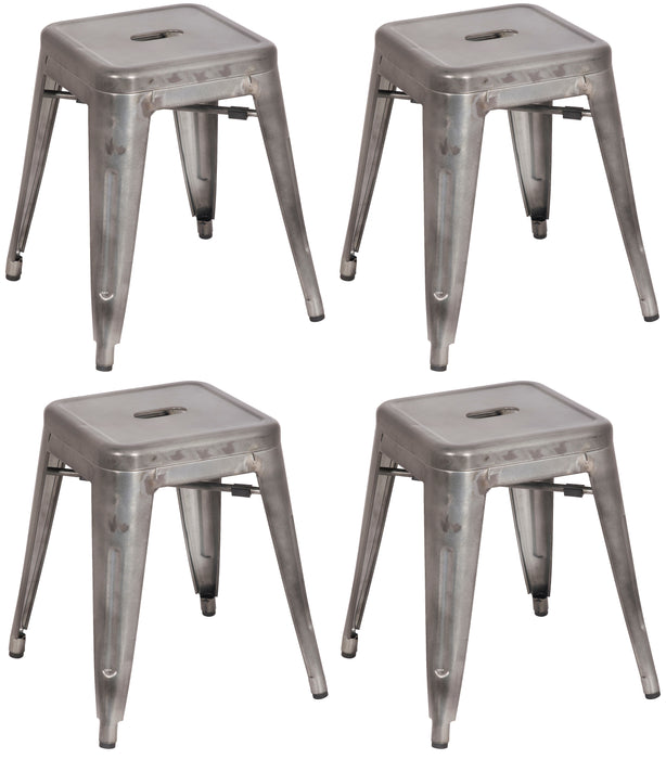 Chintaly 8018 Galvanized Gunmetal Steel Side Chair - 4 per box
