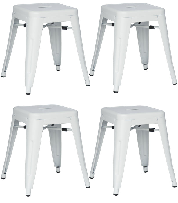 Chintaly 8018 Galvanized White Steel Side Chair - 4 per box