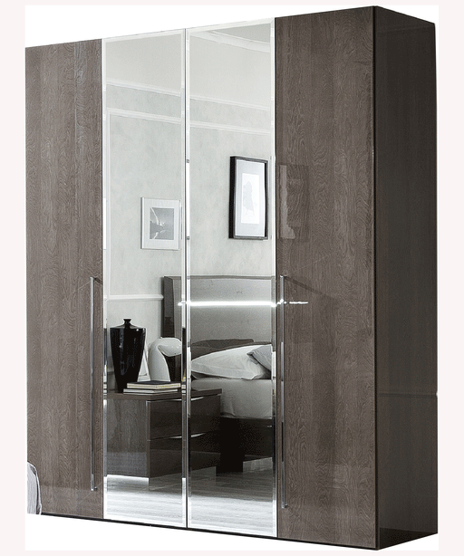 ESF Camelgroup Italy Platinum 4 Door Wardrobe with 2 Mirrors SILVER BIRCH i18277