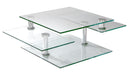 Chintaly 8052 Contemporary Multi-Top Motion Glass Cocktail Table