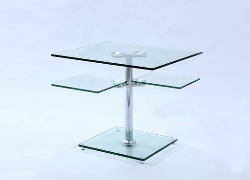 Chintaly 8052 Contemporary Multi-Top Glass Lamp Table