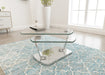Chintaly 8062 Contemporary Glass Top Motion Cocktail Table