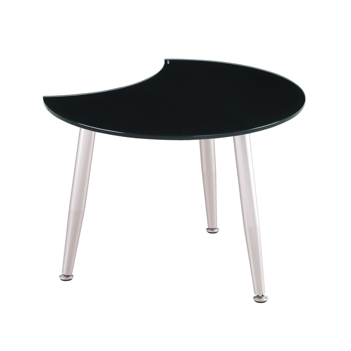 Chintaly 8072-OCC Contemporary Shaped-Top Glass Cocktail Table - Black
