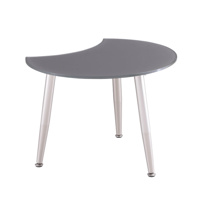 Chintaly 8072-OCC Contemporary Shaped-Top Glass Cocktail Table - Gray