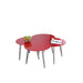Chintaly 8072-OCC Contemporary Shaped-Top Glass Cocktail Table - Red