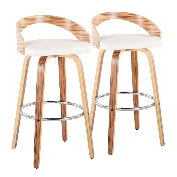 Grotto - 30" Fixed-height Barstool (Set of 2) - White
