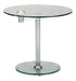 Chintaly 8090 24" Rotating Round Glass Lamp Table