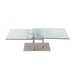 Chintaly 8164 Contemporary Motion Dual Glass Top Cocktail Table