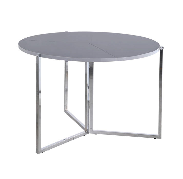 Chintaly 8389 43" Round Foldaway Dining Table - Gray