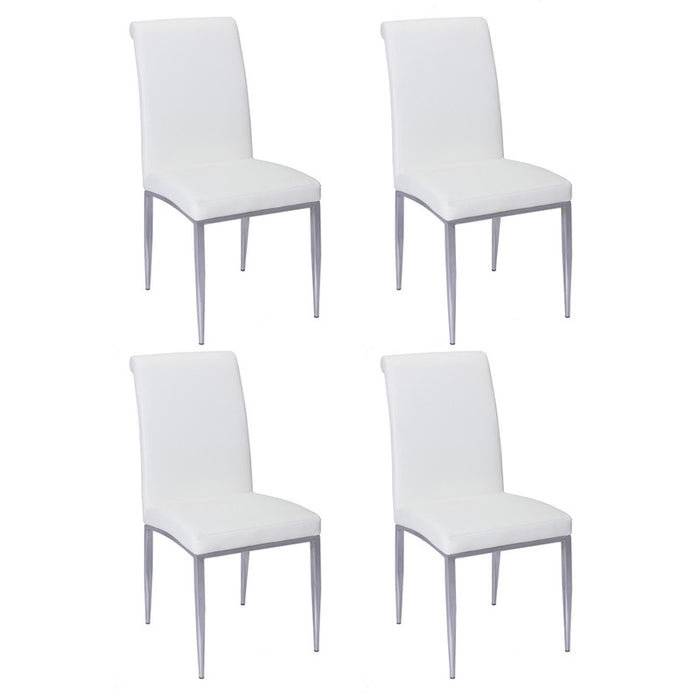 Chintaly ALEXIS Contemporary Upholstered Cantilever Side Chair - 4 per box - White