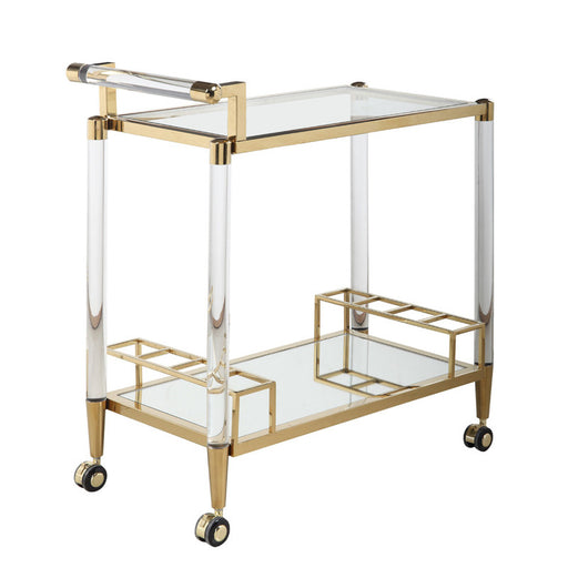 Chintaly DENALI-TC Contemporary Brass & Acrylic Tea Cart