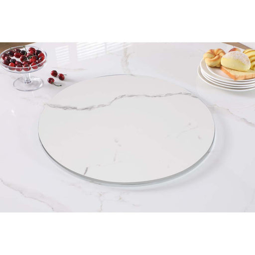 Chintaly LAZY SUSAN-CER 24” Round Marbleized Sintered Stone Lazy Susan