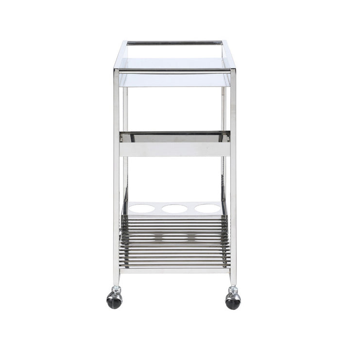 Chintaly 3030-TC Contemporary Stainless Steel Tea Cart