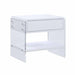 Chintaly BARCELONA Contemporary Wooden & Solid Acrylic Lamp Table w/ Drawer