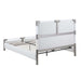Chintaly BARCELONA Upholstered Queen Bed w/ Solid Acrylic and Brushed Nickel Frame