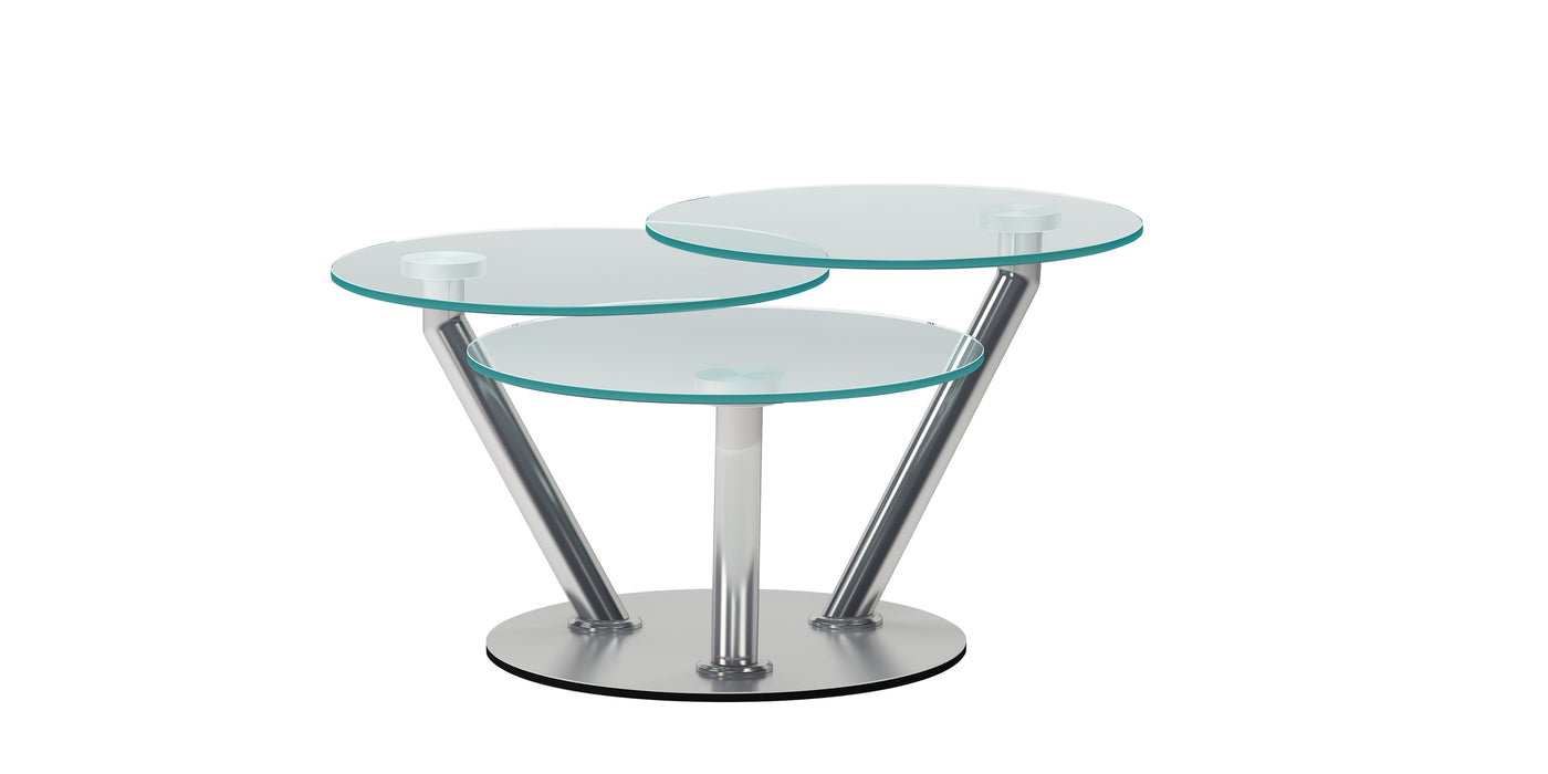 Chintaly 8643-OCC Contemporary Triple Surface Cocktail Table