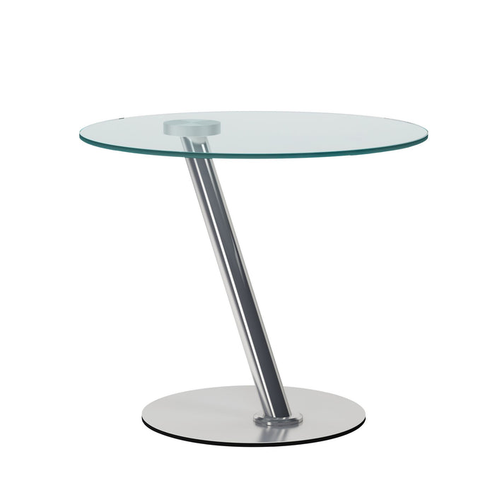 Chintaly 8643-OCC Contemporary Glass Top Lamp Table