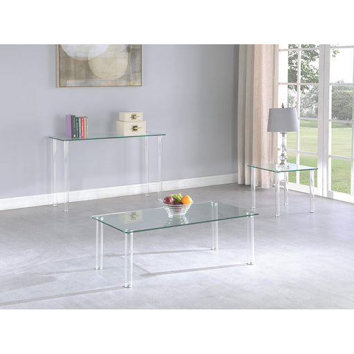 Chintaly 8713-OCC Contemporary All Glass Sofa Table