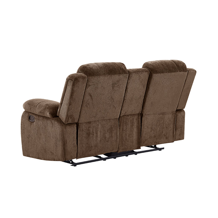 Global Furniture Console Reclining Loveseat Brown