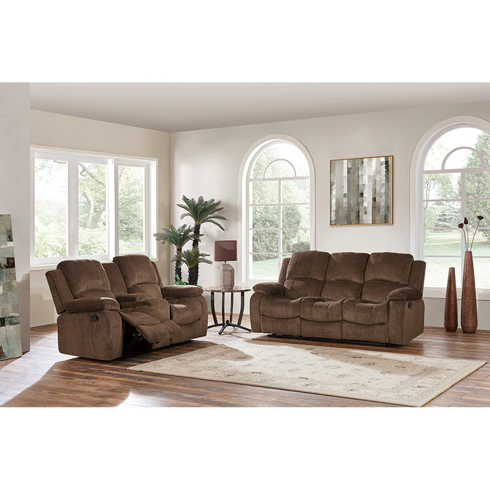Global Furniture Console Reclining Loveseat Brown