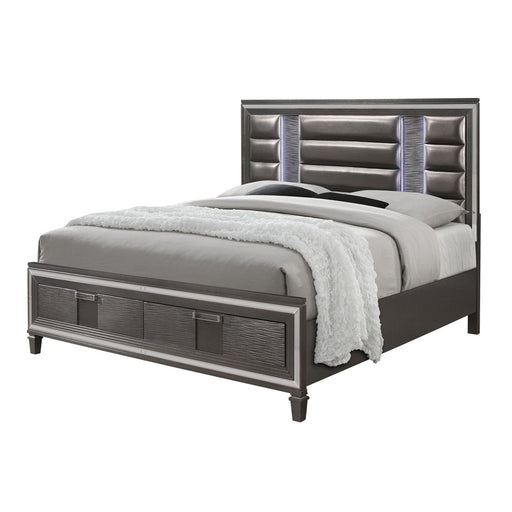 Global Furniture Pisa Queen Bed Metallic Grey