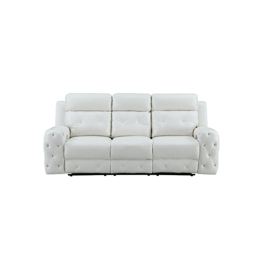 Global Furniture Power Reclining Sofa Blanche White