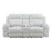 Global Furniture Power Console Reclining Loveseat Blanche White