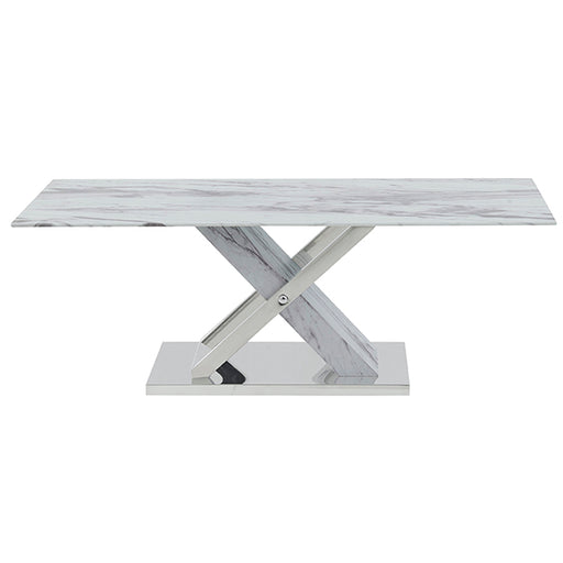 Global Furniture Coffee Table Faux Marble and stainless steel