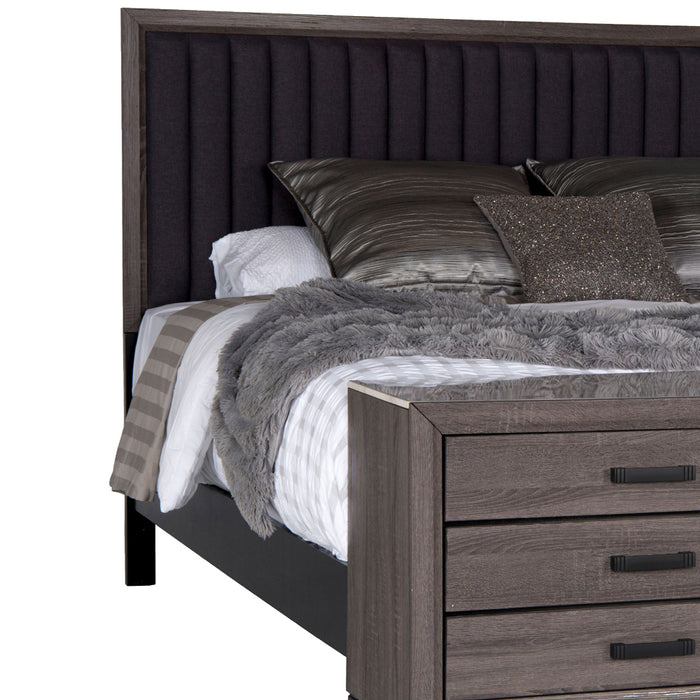 Global Furniture Laura Foil Grey King Bed with Case