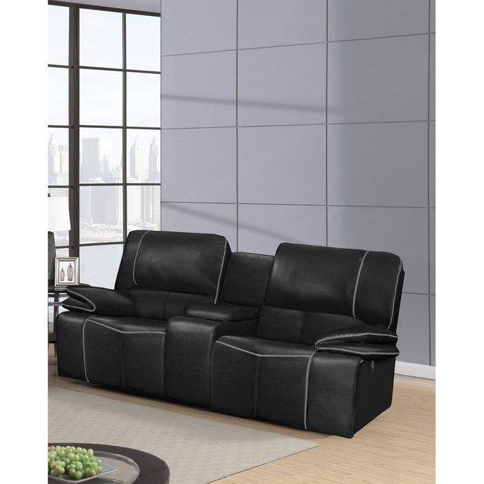 Global Furniture Blanche Power Console Loveseat Black