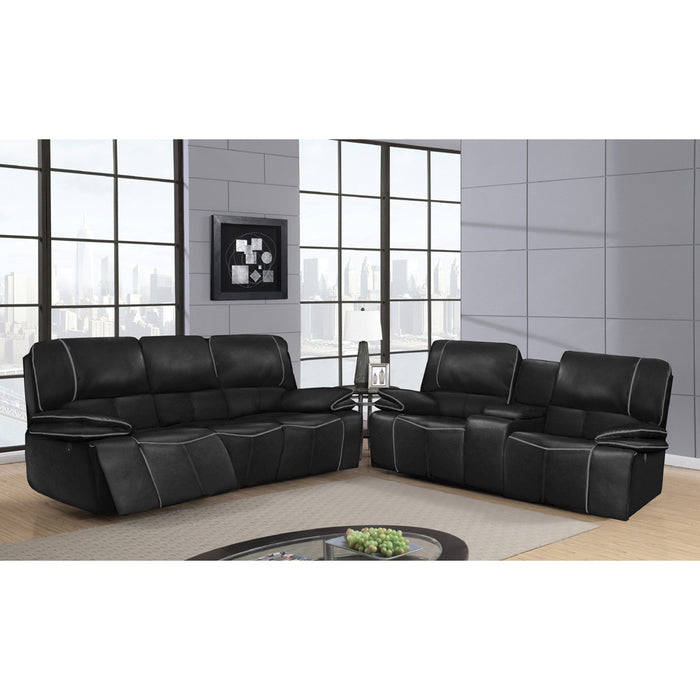 Global Furniture Blanche Power Console Loveseat Black