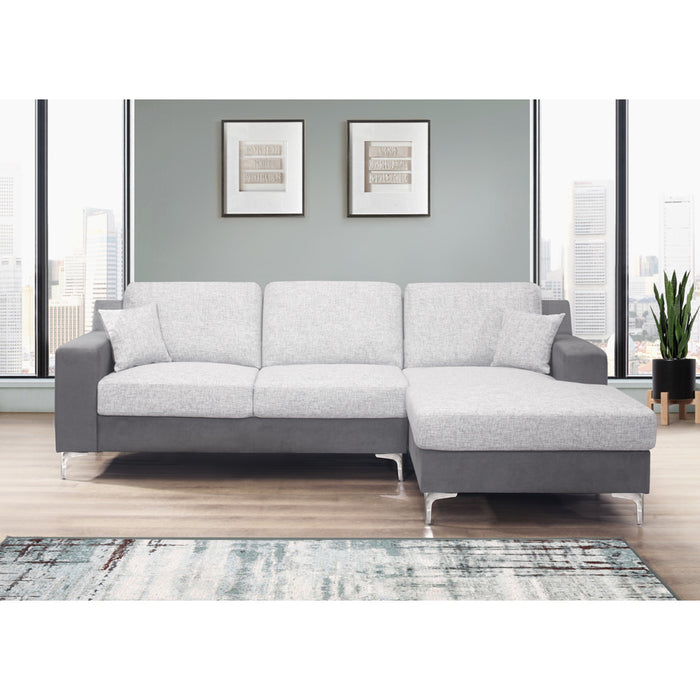 Global Furniture Dark Grey Loveseat & Chaise with 1 Pillow