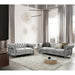 Global Furniture Grey Velvet Tufted KD Sofa  