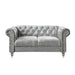 Global Furniture Grey Velvet Tufted KD Loveseat  