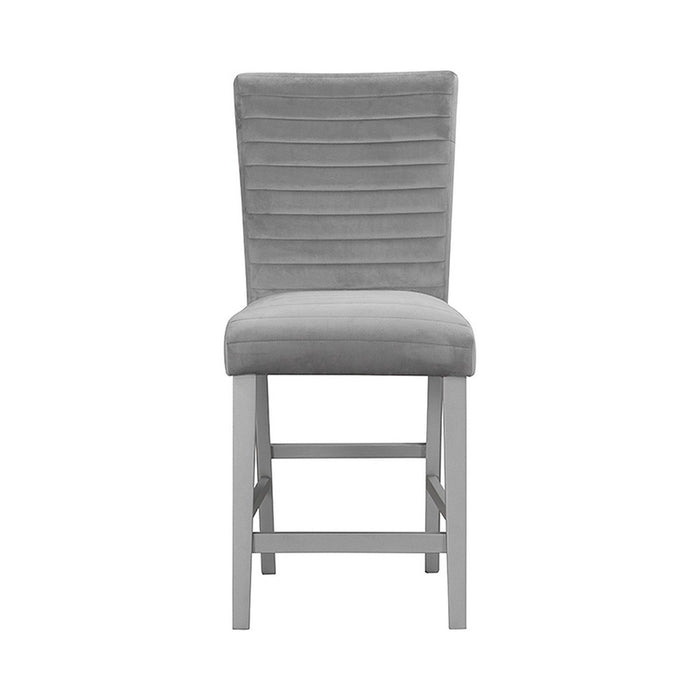 Global Furniture Grey Velvet/Silver Glitter Barstool
