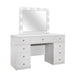 Global Furniture Alana White Vanity Set with Stool and Mirror