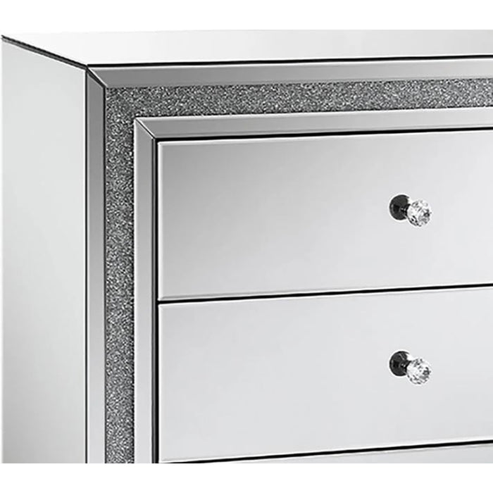 Global Furniture Mirrored Large 3 Drawer Side Table