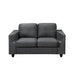 Global Furniture Bear Gunmetal Loveseat with Cupholders