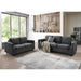 Global Furniture Bear Gunmetal Loveseat with Cupholders