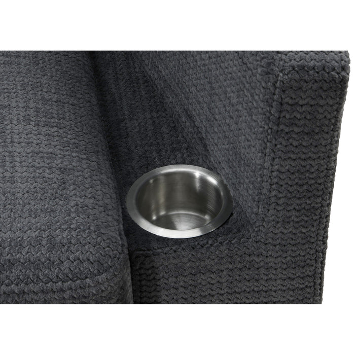 Global Furniture Bear Gunmetal Loveseat with Cupholders