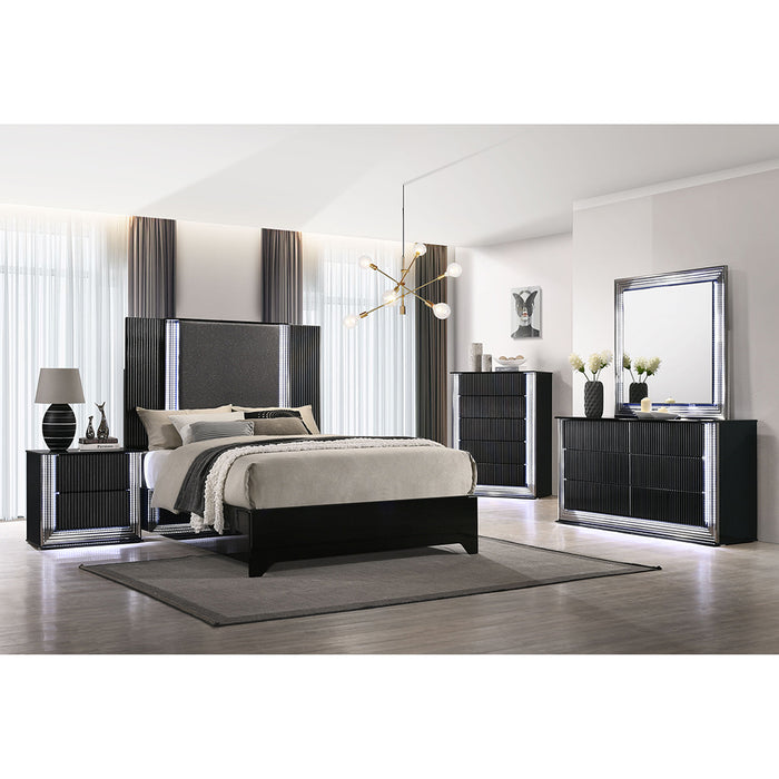Global Furniture Aspen Black Mirror with LED