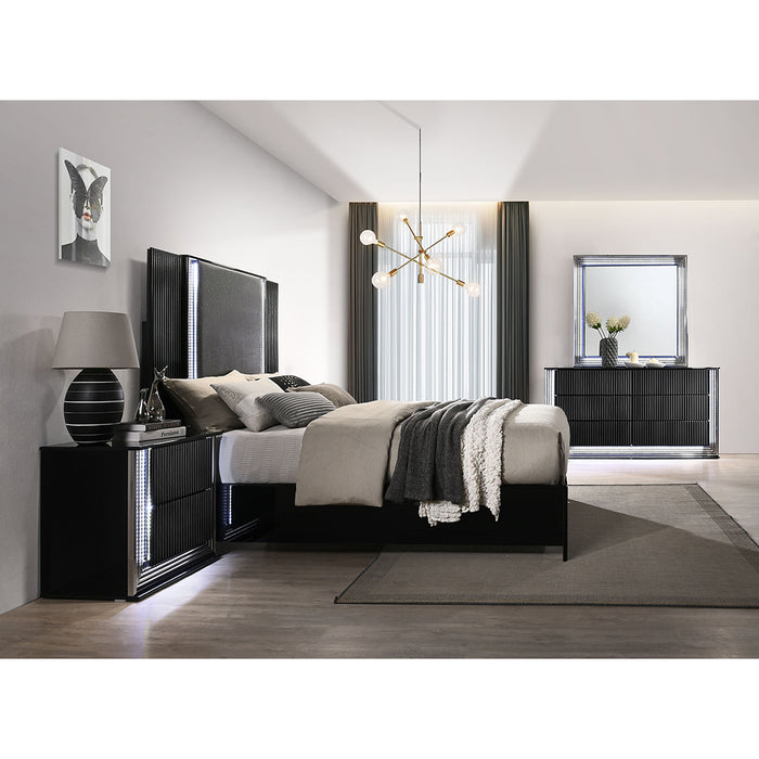 Global Furniture Aspen Black Mirror with LED