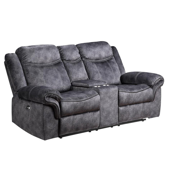 Global Furniture Power Console Reclining Loveseat Black