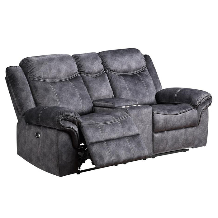Global Furniture Power Console Reclining Loveseat Black