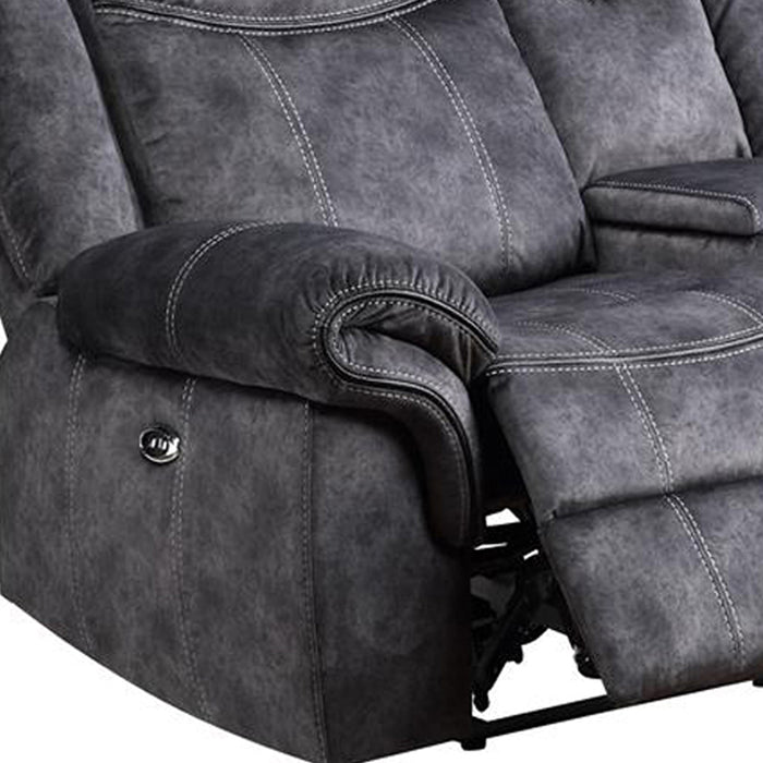 Global Furniture Power Console Reclining Loveseat Black