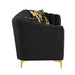 Global Furniture Black Velvet Slat Design Sofa