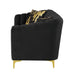 Global Furniture Black Velvet Slat Design Sofa