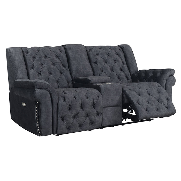 Global Furniture Evelyn Power Console Reclining Loveseat